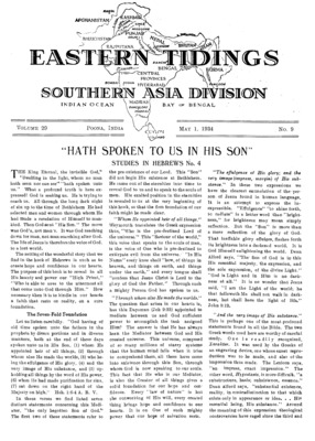 Eastern Tidings | May 1, 1934