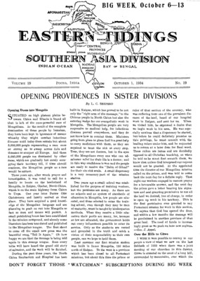 Eastern Tidings | October 1, 1934
