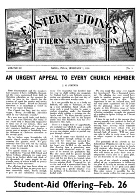Eastern Tidings | February 1, 1938