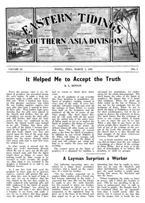 Eastern Tidings | March 1, 1938