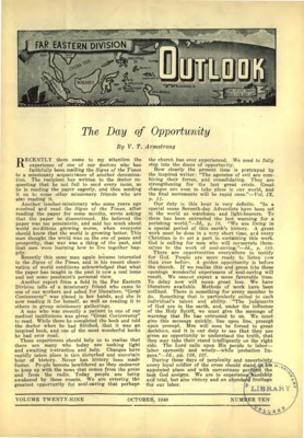 Far Eastern Division Outlook | October 1, 1940