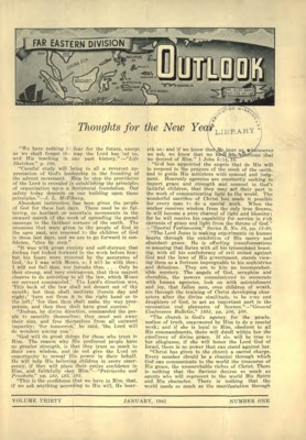 Far Eastern Division Outlook | January 1, 1941