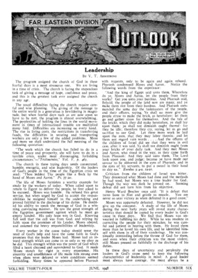 Far Eastern Division Outlook | June 1, 1948