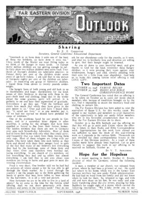 Far Eastern Division Outlook | September 1, 1948