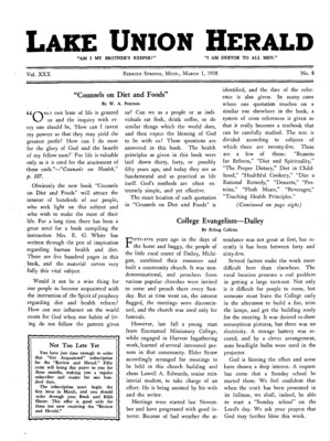 Lake Union Herald | March 1, 1938