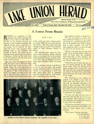 Lake Union Herald | November 20, 1956