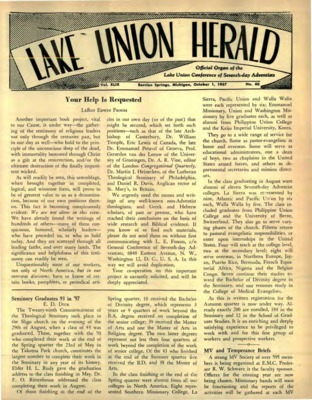 Lake Union Herald | October 1, 1957