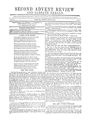 Second Advent Review, and Sabbath Herald | April 21, 1851