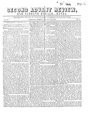 Second Advent Review, and Sabbath Herald | July 21, 1851