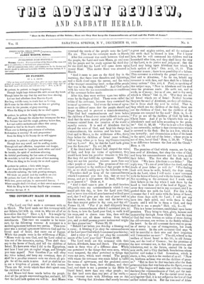 Advent Review, and Sabbath Herald | December 23, 1851