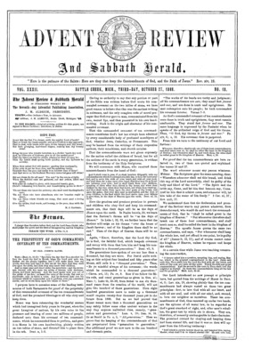 Advent Review, and Sabbath Herald | October 27, 1868