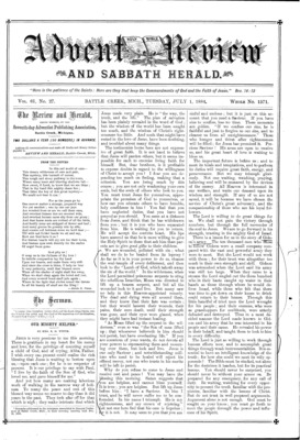 Advent Review, and Sabbath Herald | July 1, 1884
