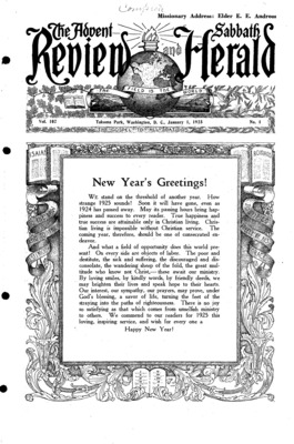 Advent Review and Sabbath Herald | January 1, 1925