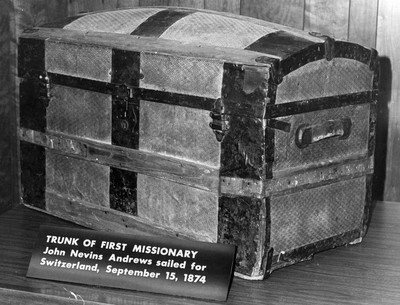 Trunk of first missionary, John N. Andrews