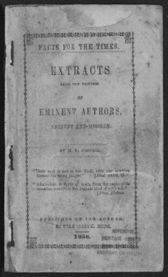 Facts For The Times: Extracts From The Writings Of Eminent Authors, Ancient And Modern