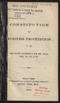 The Constitution and Business Proceedings of the Ohio State Conference for the Years 1863, '64, '65, and '66