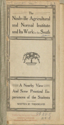 The Nashville Agricultural and Normal Institute and Its Work in the South