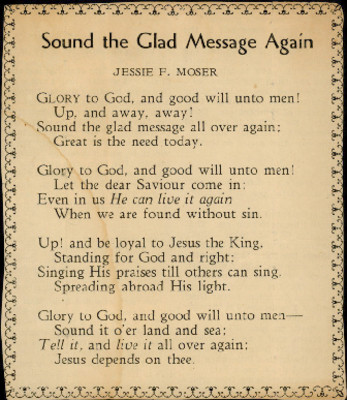 Poem "Sound the Glad Message Again"