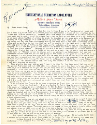 Harry Miller to Samuel Phang, 08/06/1940