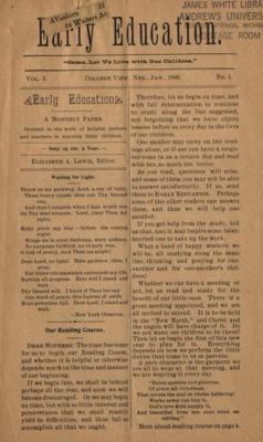 Early Education | January 1, 1896