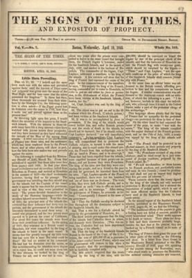 Signs of the Times, and Expositor of Prophecy | April 19, 1843