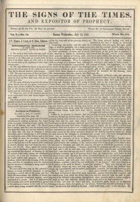 Signs of the Times, and Expositor of Prophecy | July 12, 1843