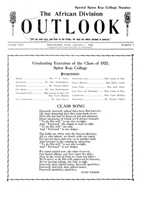 The African Division Outlook | January 1, 1924