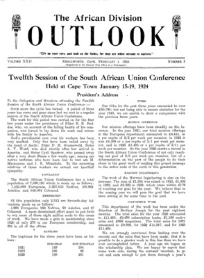 The African Division Outlook | February 1, 1924
