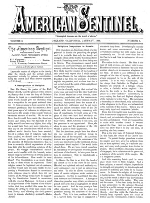 American Sentinel | January 1, 1888