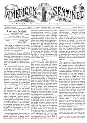 American Sentinel | February 22, 1894