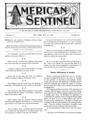 American Sentinel | May 18, 1899