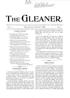 The Gleaner | August 1, 1896