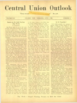 Central Union Outlook | April 1, 1924