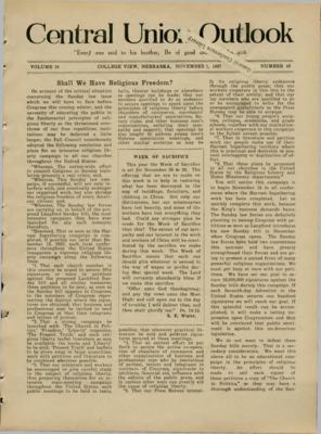 Central Union Outlook | November 1, 1927