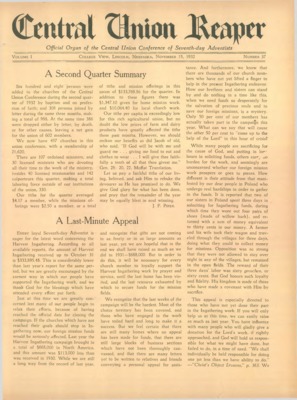 The Central Union Reaper | November 15, 1932