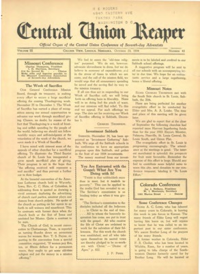 The Central Union Reaper | October 23, 1934