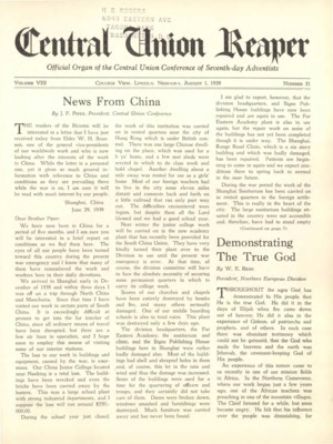 The Central Union Reaper | August 1, 1939