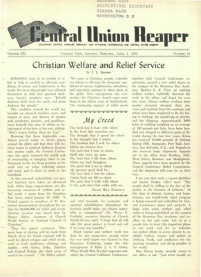 The Central Union Reaper | April 1, 1952