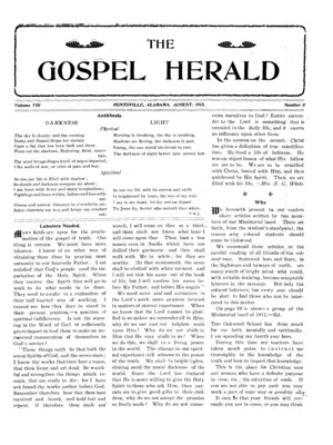 The Gospel Herald | August 1, 1912