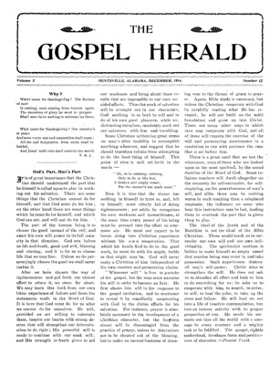 The Gospel Herald | December 1, 1914