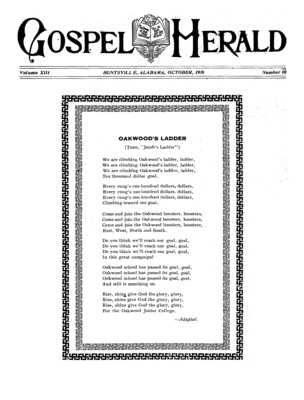 The Gospel Herald | October 1, 1919
