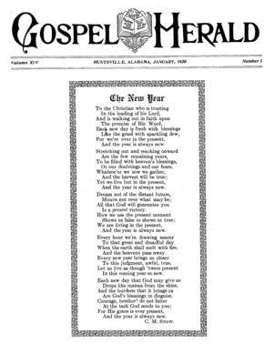 The Gospel Herald | January 1, 1920