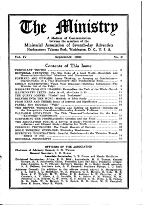 The Ministry | September 1, 1931