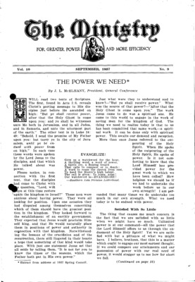 The Ministry | September 1, 1937