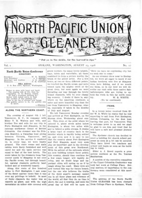 North Pacific Union Gleaner | August 23, 1906