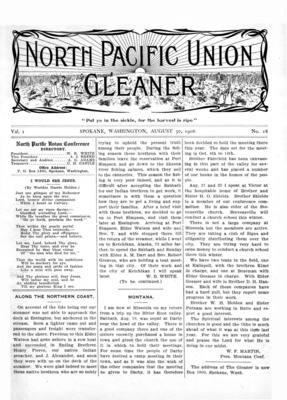 North Pacific Union Gleaner | August 30, 1906