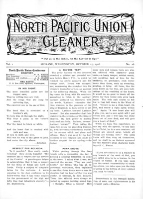 North Pacific Union Gleaner | October 25, 1906