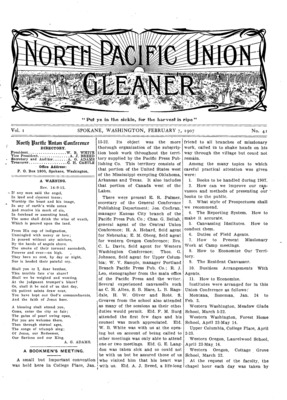 North Pacific Union Gleaner | February 7, 1907