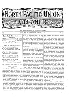 North Pacific Union Gleaner | April 4, 1907