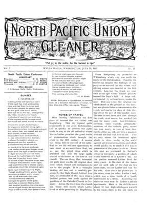 North Pacific Union Gleaner | July 10, 1907